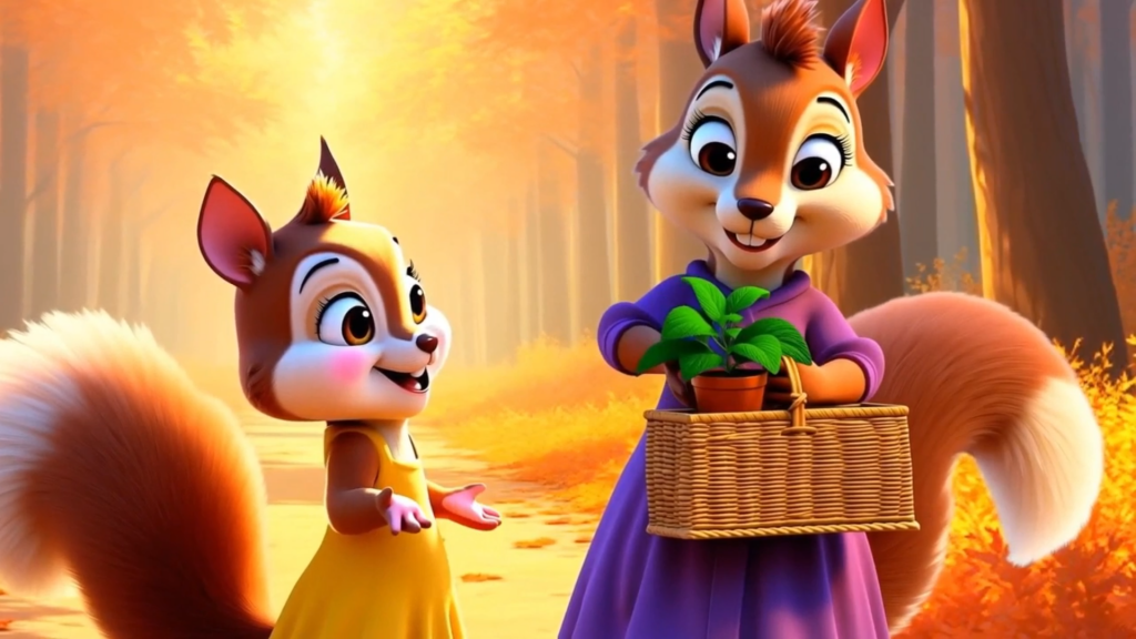 Hazel and Laurel with a plant