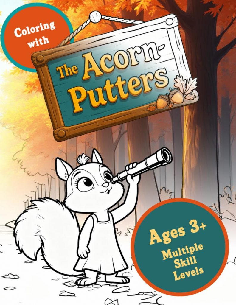 Coloring book cover image Acorn-Putters coloring book