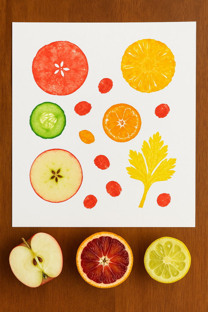fruit stamp arts and crafts kids project
